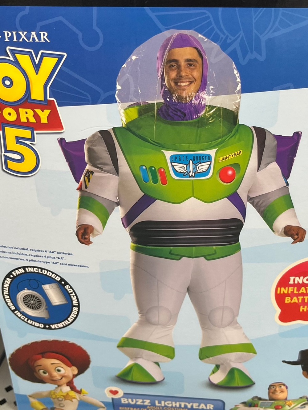 Inflatable Buzz Lightyear Adult Men’s Costume One Size New Toy Story 5